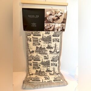 Rachel Zoe French Accent Black and Cream Table Runner